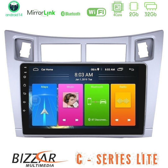Bizzar Car Audio System for Toyota Yaris 2006-2011 (Bluetooth/USB/AUX/WiFi/GPS/Apple-Carplay/Android-Auto) with Touch Screen 9"