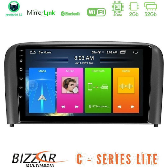 Bizzar Auto-Audiosystem für Volvo S80 1998-2006 (Bluetooth/USB/AUX/WiFi/GPS/Apple-Carplay/Android-Auto) mit Touchscreen 5"