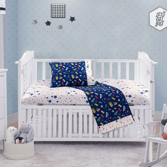 Beauty Home Art Комплект Бебешки Чаршафи За Количка Памучни с ластик Многоцветни 120x160бр 202100013