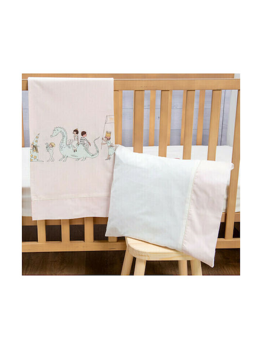 abo Masal Baby Sheets Set Crib Cotton Fitted Pink 70x140cm 3pcs