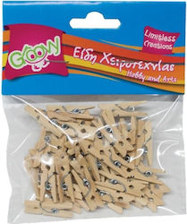 Groovy Wooden Craft Decoration Clothespins 40 Pieces Various Designs