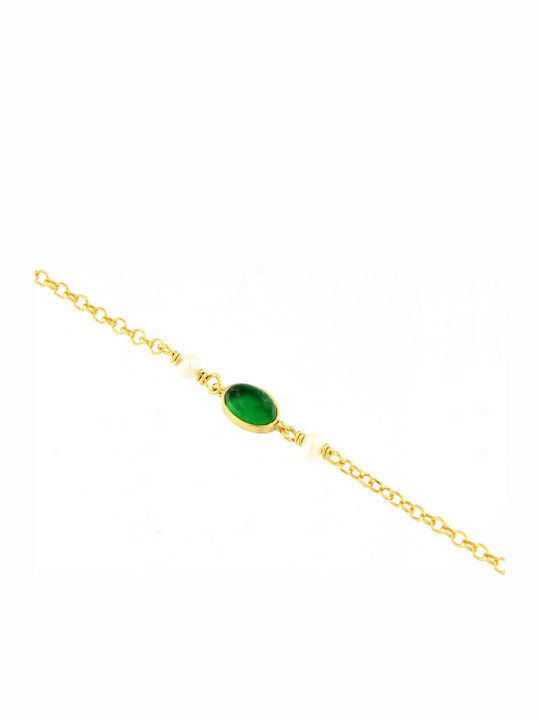 Arteon Women's Bracelet made of Silver Gold Plated with Pearls
