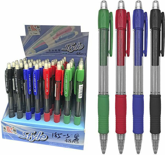 Justnote Μηχανικό Μολύβι 0.7mm με Γόμα 48τμχ (Διάφορα Χρώματα)