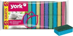 York Kitchen Sponge for Dishes Silver 30pcs
