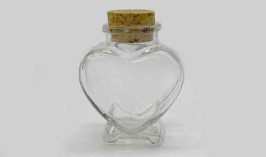 Glass Bottle for Wedding Favors Heart with Felt 6x7.5cm 220pcs 110pcs