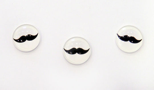 Glass Decorative Element for Wedding Favors White Glass Mustache 18mm 50pcs 1pcs