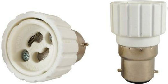 Elvhx Socket Adapter from B22 to GZ10 in White color Set 1pcs ELB22GZ10