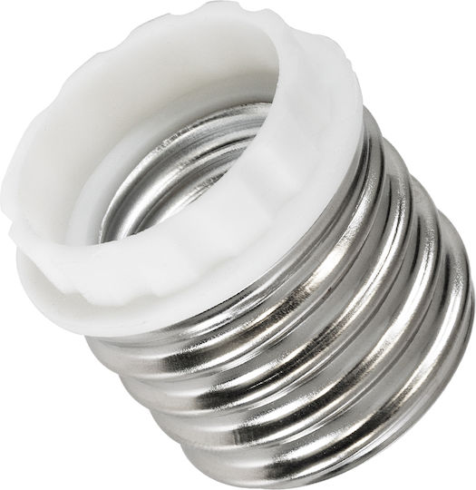 GloboStar Steckdosenadapter von E40 zu E27 in Silber Farbe Set 1Stück 78970