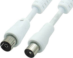 Comp Καλώδιο Κεραίας Coax male - Coax female Λευκό 5m