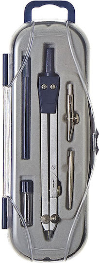 Justnote Metallic Marking Compass with Needle in Blue Case