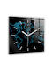 Tulup Leise Wanduhr Glas Schwarz 30x30cm