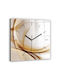 Tulup Silent Ceas de Perete Sticlă Auriu 30x30cm