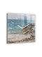 Tulup Leise Wanduhr Glas Hellblau 30x30cm