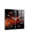Tulup Silent Wall Clock Glass Red 30x30cm