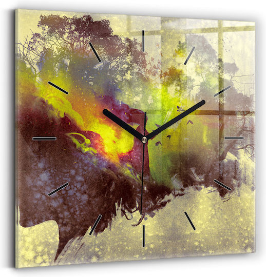 Tulup Silent Ceas de Perete Sticlă Multicolor 30x30cm