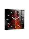 Tulup Silent Wall Clock Glass Red 30x30cm