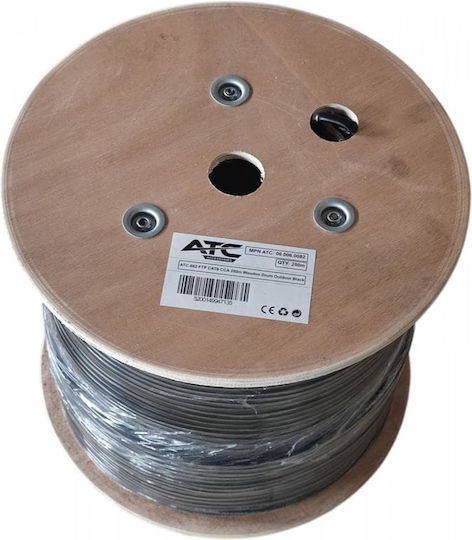 ATC U/UTP Кат.6 (Gigabit) Мрежов Кабел Ethernet Външен 250м Черен