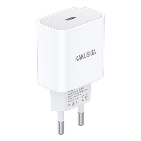 Kakusiga Φορτιστής Χωρίς Καλώδιο με Θύρα USB-C 14W Λευκός (KSC-1230)