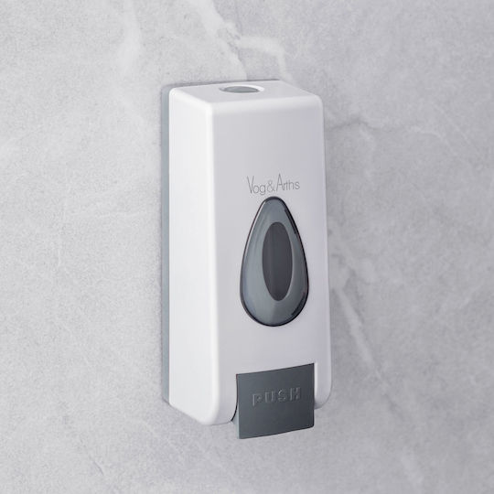 Dozator manual de săpun lichid Vog Arths 350 ml montat pe perete alb