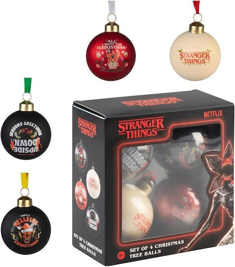 Stranger Things Комплект 4 Коледни Украшения За Елха