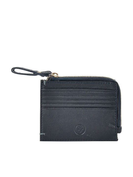 Дървен Мъжки Портфейл за Карти с RFID Син