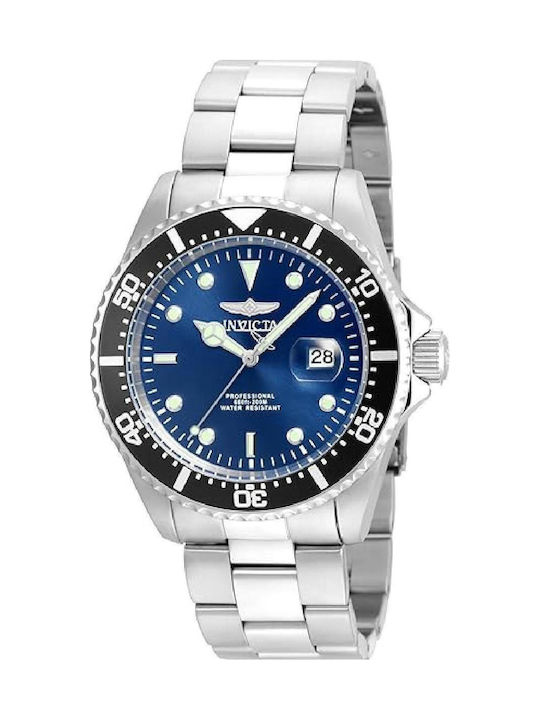 Invicta Ανδρικό Ρολόι 40mm Μπαταρίας με Ασημί Μεταλλικό Μπρασελέ