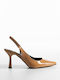 Patent Leather Pointed Toe Stiletto Beige High Heels
