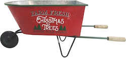 Artekko Xmas Planter Κόκκινο Μεταλλικό Διακοσμητικό Καρότσι 69x25x28 Cm