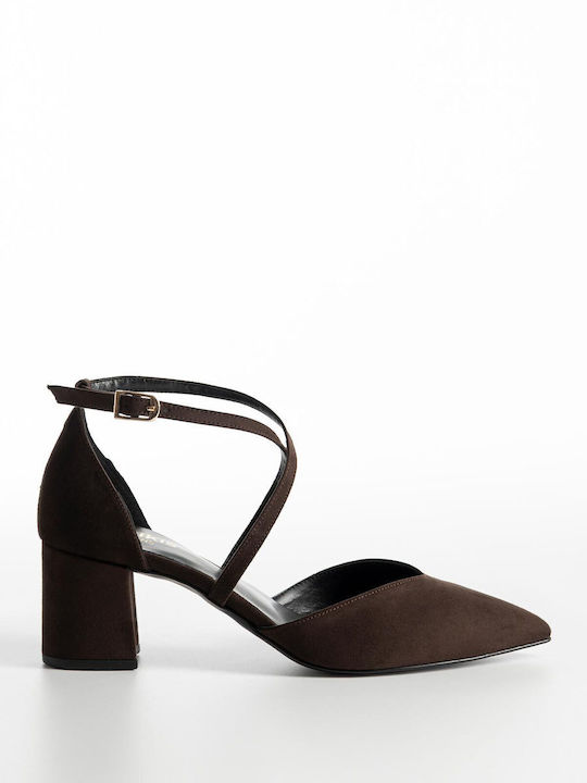 Pumps mit Riemchen & Chunky mittelhoher Absatz Braun