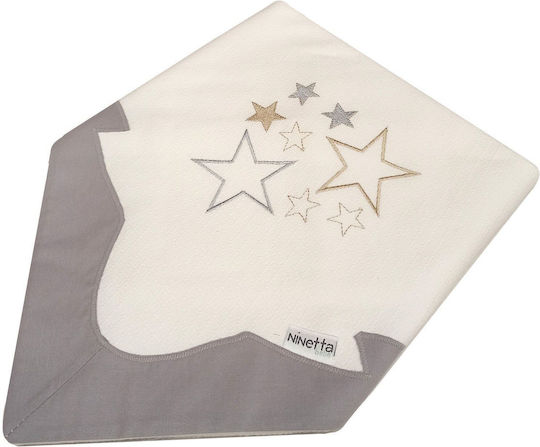 Ninetta Bebe Прегръщаща Пелена Пике White Stars Сив 90x90см.
