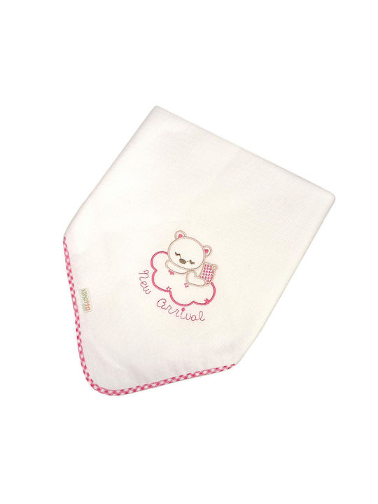 Ninetta Bebe Piqué-Kuscheldecke Aρκουδάκι λευκό Fuchsie 90x90cm.