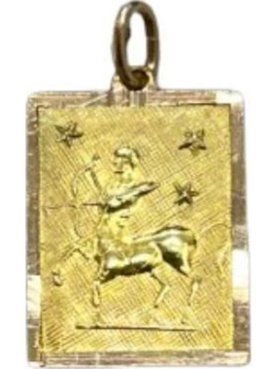Charm Semn Zodiacal Săgetător din Aur Alb 9K