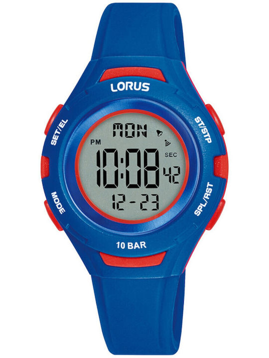 Lorus Ceas digital pentru copii cu curea din cauciuc/plastic Albastru