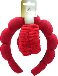 Alpha Beauty Spa Headband & Red Wrist Bracelets Set 3 Pieces