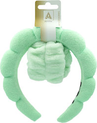 Alpha Beauty Headband Spa & Green Wrist Bracelets Set 3 Pieces