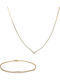 Set with Necklace & Bracelet from Gold 14K with Stones