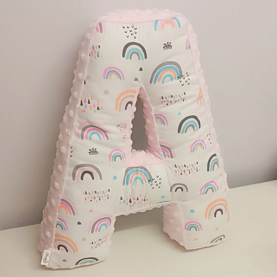 Kids Throw Pillow Monogram Uranio Toxo Pink