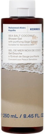 Korres Sea Salt Coconut Душ Гел с AHA и Аромат Кокос 250ml