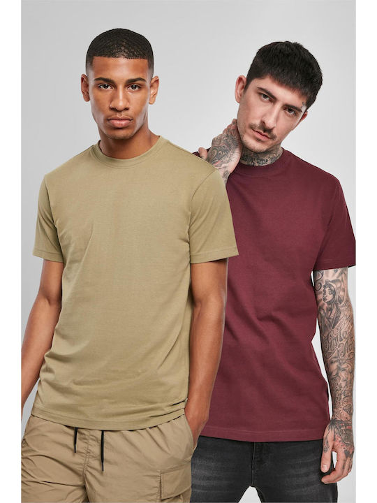 Urban Classics Basic Тениска Khaki, Red Wine