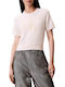 Monologo Damen Crop Top Baumwoll Kurzärmelig Weiß Grau Beige Ecru