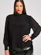 Damen Bluse Gestreift Schwarz