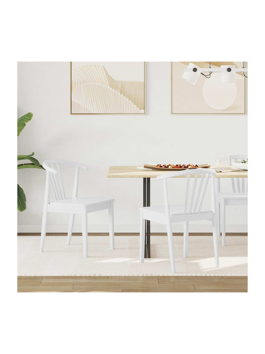 Dining Room Wooden Chair White 50.5x61x80.5cm 2pcs