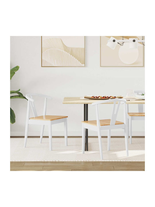 Dining Room Wooden Chair White 50.5x61x80.5cm 2pcs