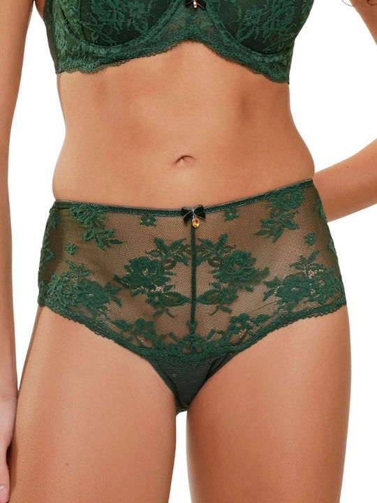 Women's Slip with Lace Green