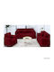 Set of Elastic Sofa Covers Burgundy 3pcs 244-456