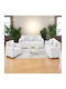 To megalo pazari Set of Elastic Sofa Covers White 3pcs TMP-4596