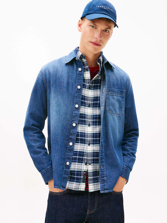 Long Sleeve Denim Shirt In Regular Fit Blue
