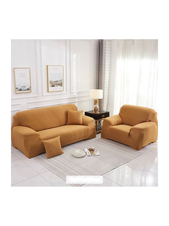 My Home Luxury Σετ Ελαστικά Καλύμματα Σαλονιού Χρυσό 3τμχ