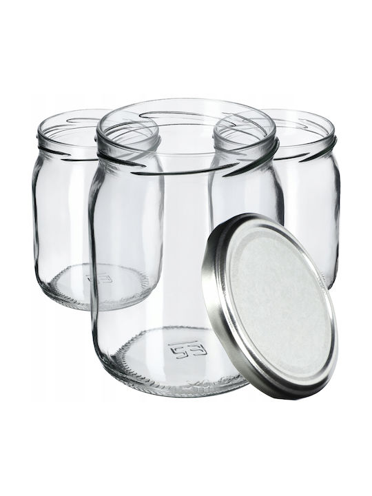 Kadax Set of 8 General Use Glass Transparent Jars with Lid 540ml 8 Pieces