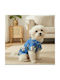 Bonnie Dog Shirt in Blue Colour with Palms and Flowers